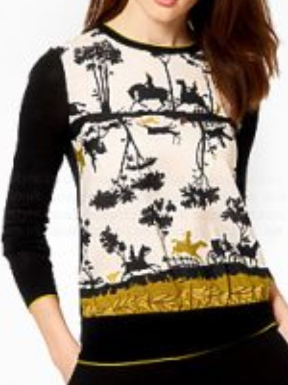 Ted Baker London Cameo Equestrian Sweater Top Small (TB size 2) Anthropologie